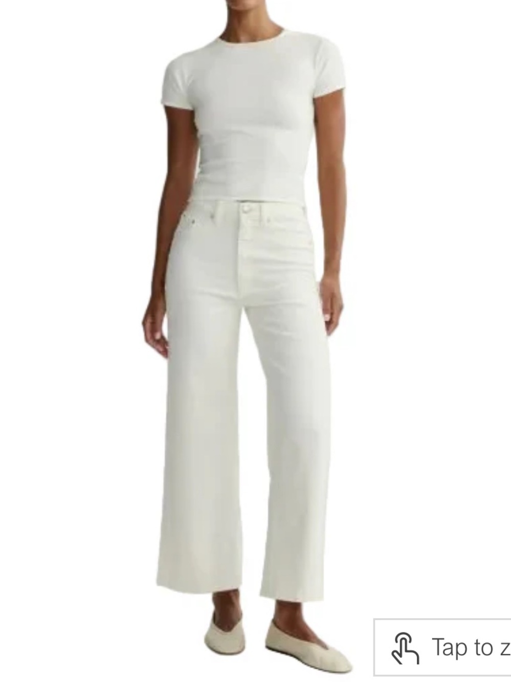 DL1961 Hepburn Wide-Leg High-Rise Jeans in Off-White